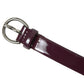 Elegant Maroon Leather Waist Belt