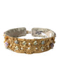 Elegant Gold-Tone Faux Pearl Floral Belt