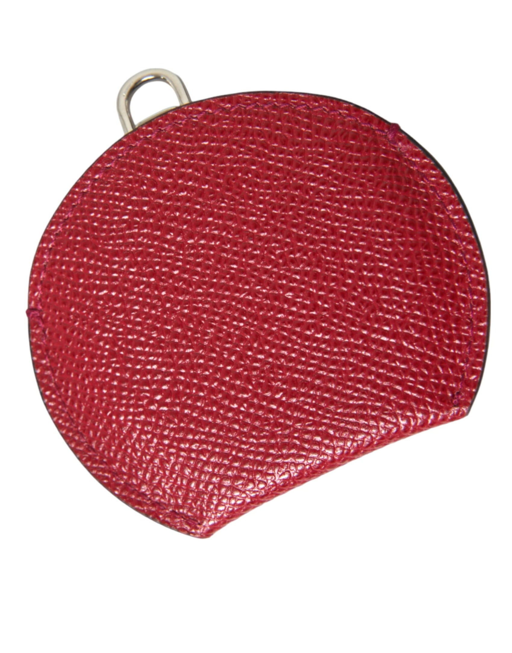 Elegante porta specchio in pelle rossa