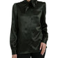Elegante camicetta in seta con colletto ascot