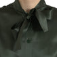 Elegante camicetta in seta con colletto ascot