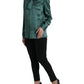 Elegante camicetta in seta verde scuro