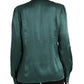 Elegante camicetta in seta verde scuro