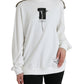 Dolce & Gabbana White Floral Cotton Crew Neck Pullover Sweater