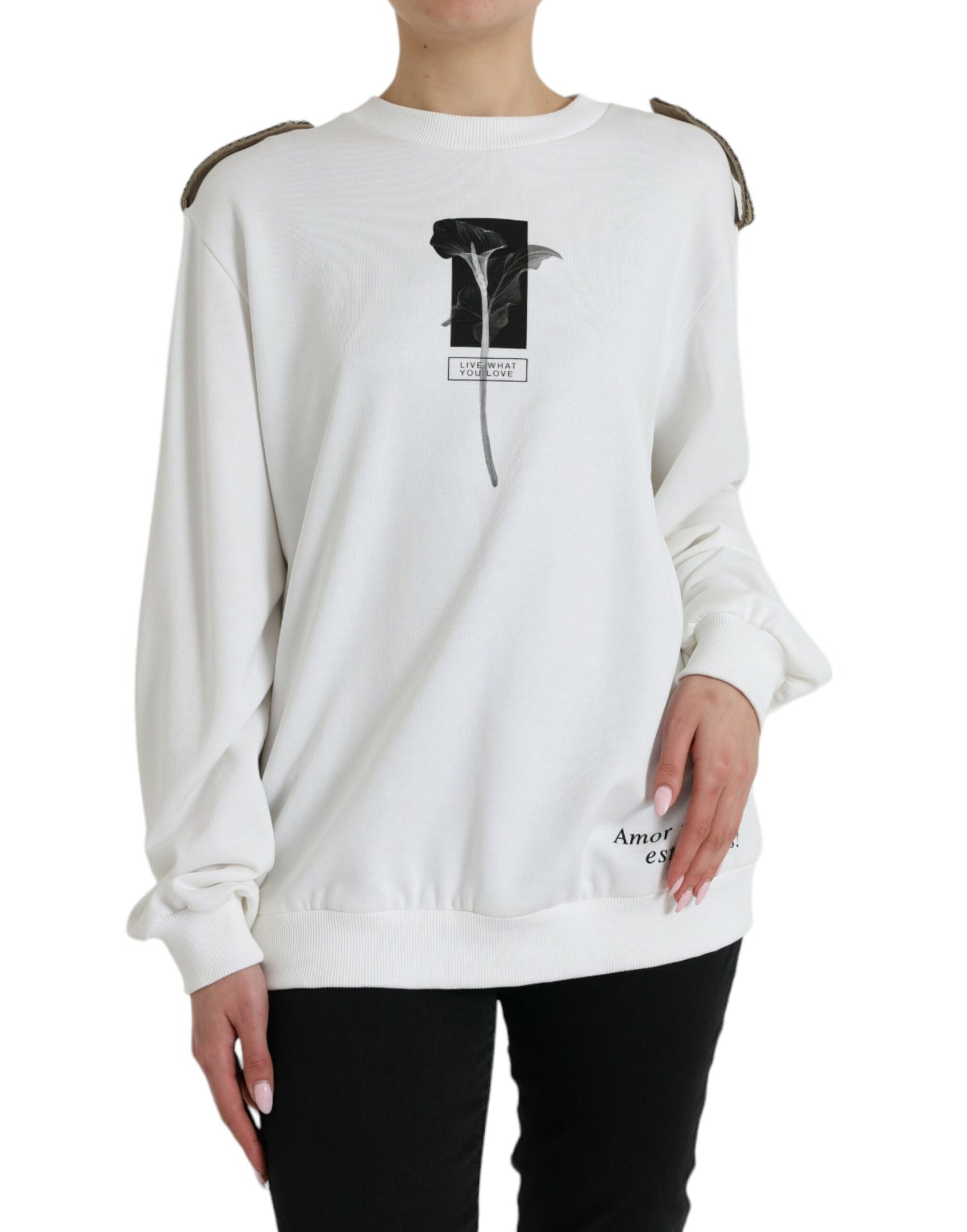 Maglione girocollo chic bianco e nero