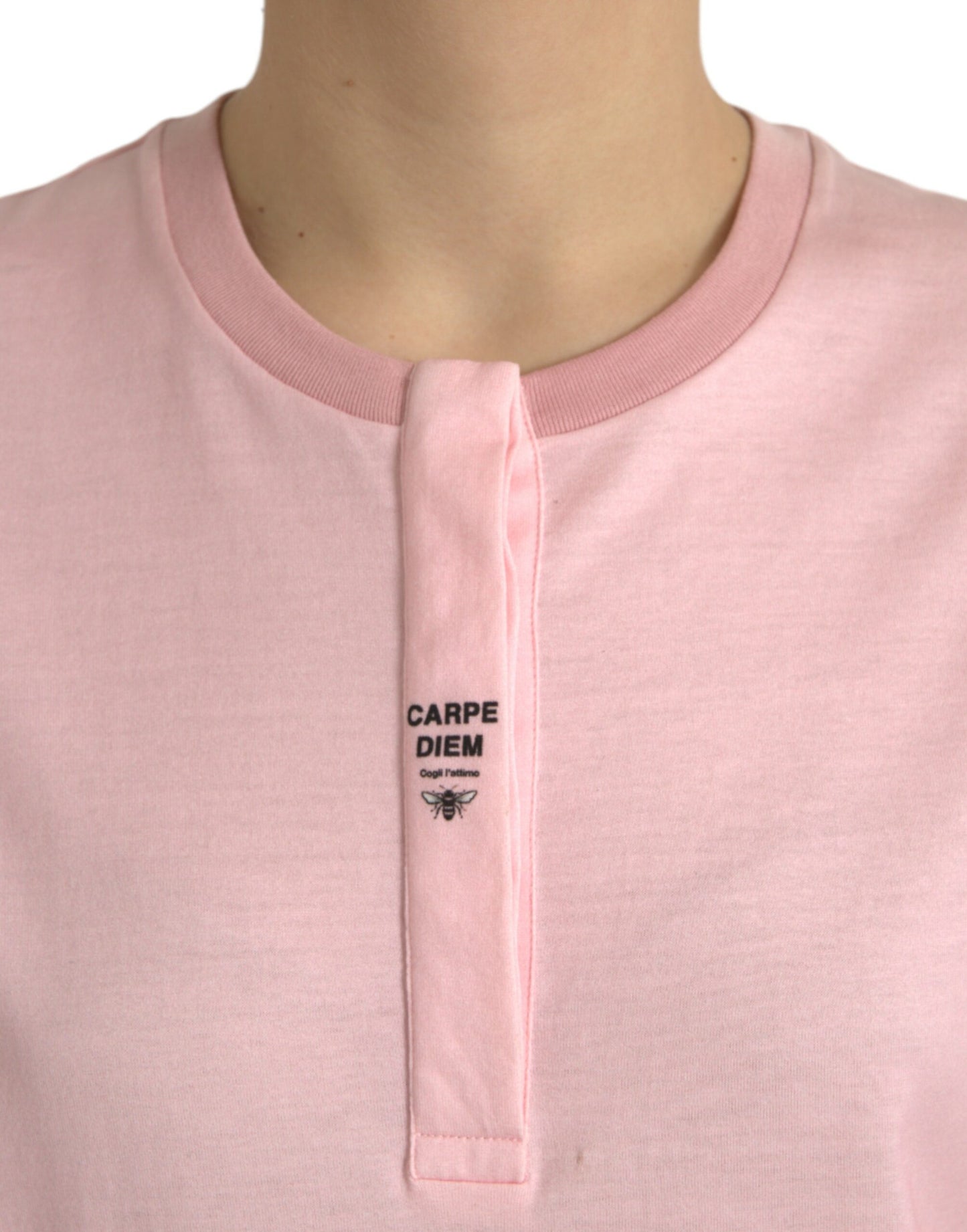 Maglietta in cotone con stampa floreale rosa chic
