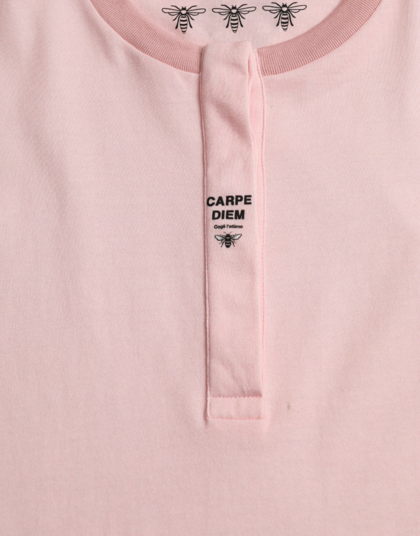 Maglietta in cotone con stampa floreale rosa chic