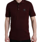 Elegante polo in misto cotone color castagna