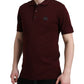 Elegante polo in misto cotone color castagna