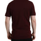 Elegante polo in misto cotone color castagna