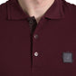 Elegante polo in misto cotone color castagna