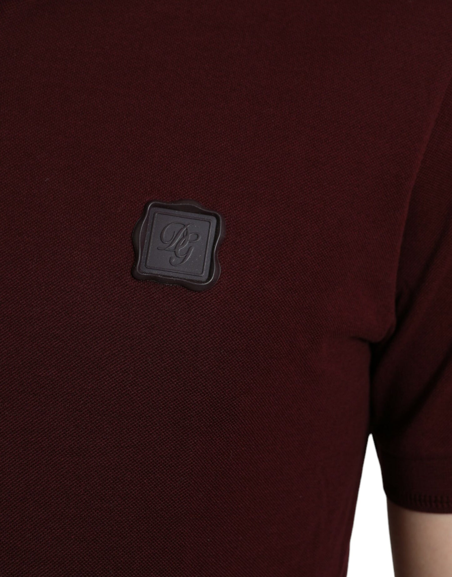 Elegante polo in misto cotone color castagna