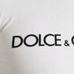 Elegante maglietta girocollo con logo bianco