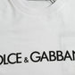 Elegante maglietta girocollo con logo bianco