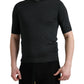 Elegantes Seiden-T-Shirt mit Rundhalsausschnitt in Dunkelgrau