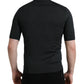 Elegantes Seiden-T-Shirt mit Rundhalsausschnitt in Dunkelgrau