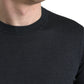Elegantes Seiden-T-Shirt mit Rundhalsausschnitt in Dunkelgrau