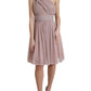 Dolce & Gabbana Light Lilac Pleated Lame Tulle One Shoulder Dress