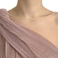 Dolce & Gabbana Light Lilac Pleated Lame Tulle One Shoulder Dress