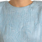 Dolce & Gabbana Light Blue Floral Jacquard Puff Sleeve Mini Dress