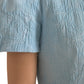Dolce & Gabbana Light Blue Floral Jacquard Puff Sleeve Mini Dress
