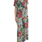 Eleganter Jumpsuit aus Seidenkrepp mit Blumenmuster