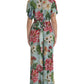 Eleganter Jumpsuit aus Seidenkrepp mit Blumenmuster
