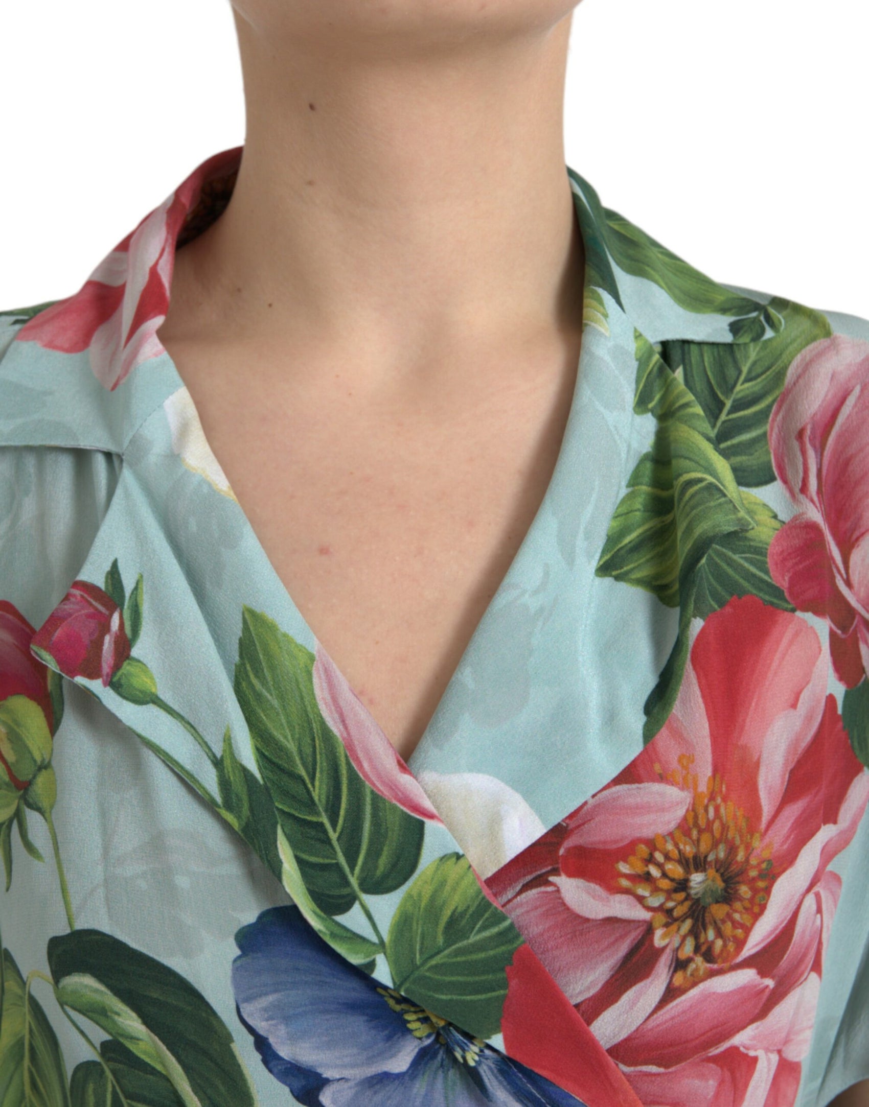Eleganter Jumpsuit aus Seidenkrepp mit Blumenmuster