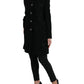 Elegante trench in lana con bottoni floreali