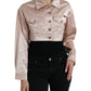 Elegante giacca di jeans rosa corta