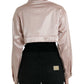 Elegante giacca di jeans rosa corta