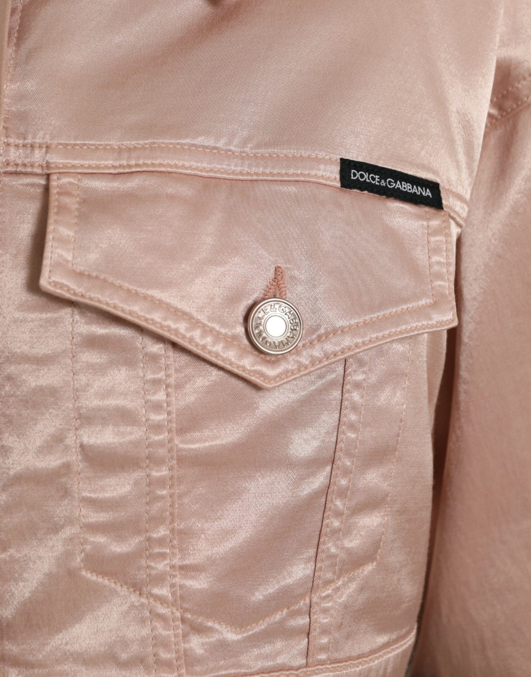 Elegante giacca di jeans rosa corta