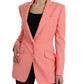 Chic Pink Peak Lapel Blazer