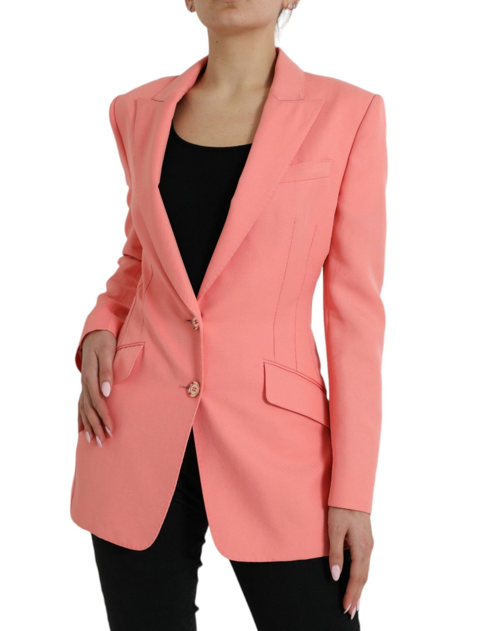 Blazer con revers a lancia rosa chic