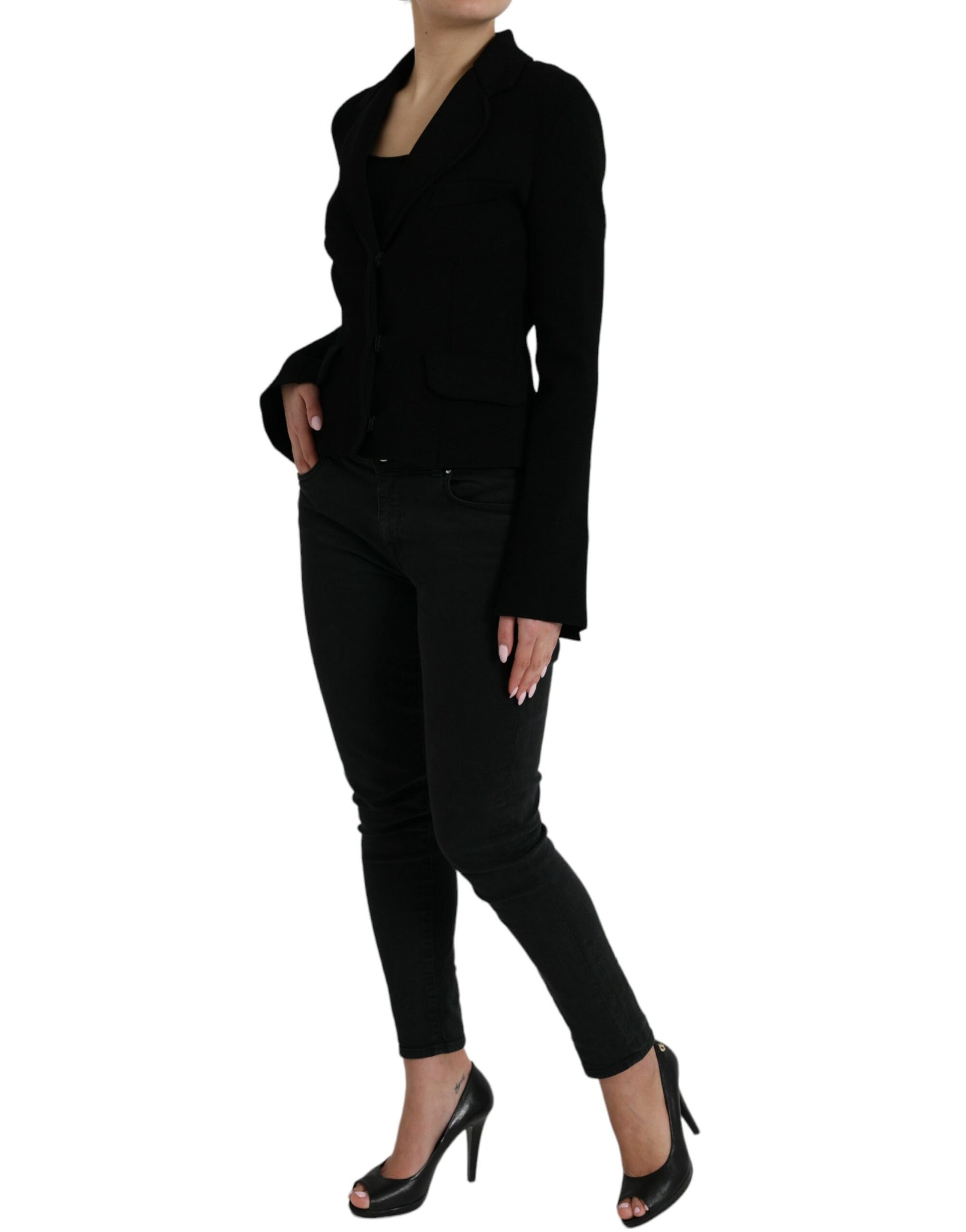 Elegante blazer nero da donna firmato