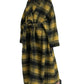 Trench lungo a quadri chic in giallo sole