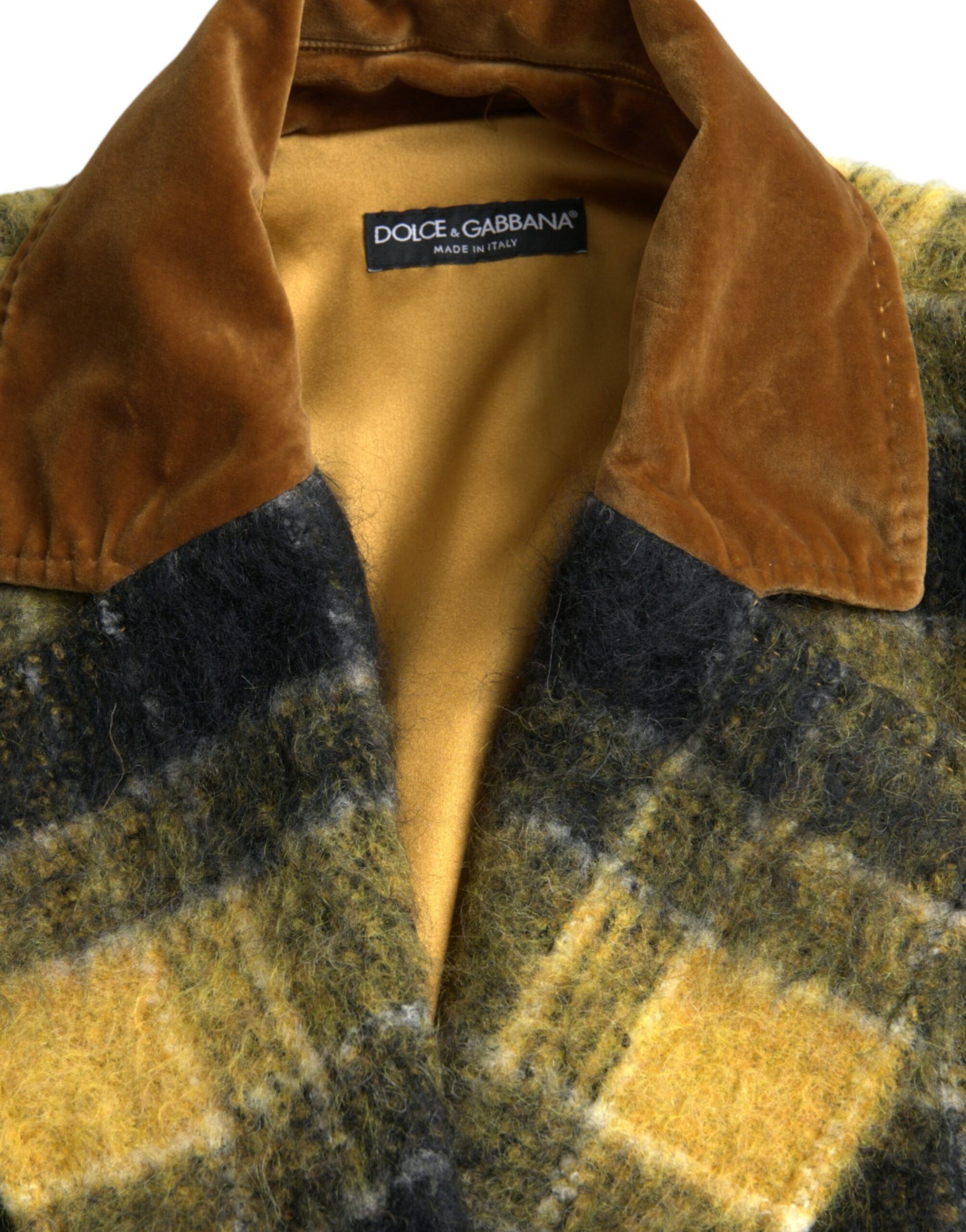 Trench lungo a quadri chic in giallo sole