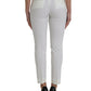 Pantaloni affusolati bianchi eleganti a vita media