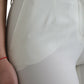 Pantaloni affusolati bianchi eleganti a vita media