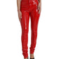 Pantaloni skinny a vita alta rossi chic