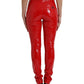 Pantaloni skinny a vita alta rossi chic