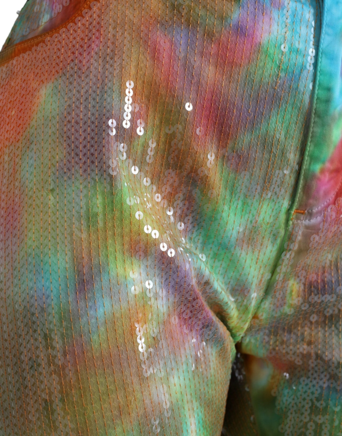 Pantaloni cropped a vita alta multicolor