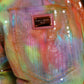 Pantaloni cropped a vita alta multicolor