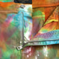 Pantaloni cropped a vita alta multicolor