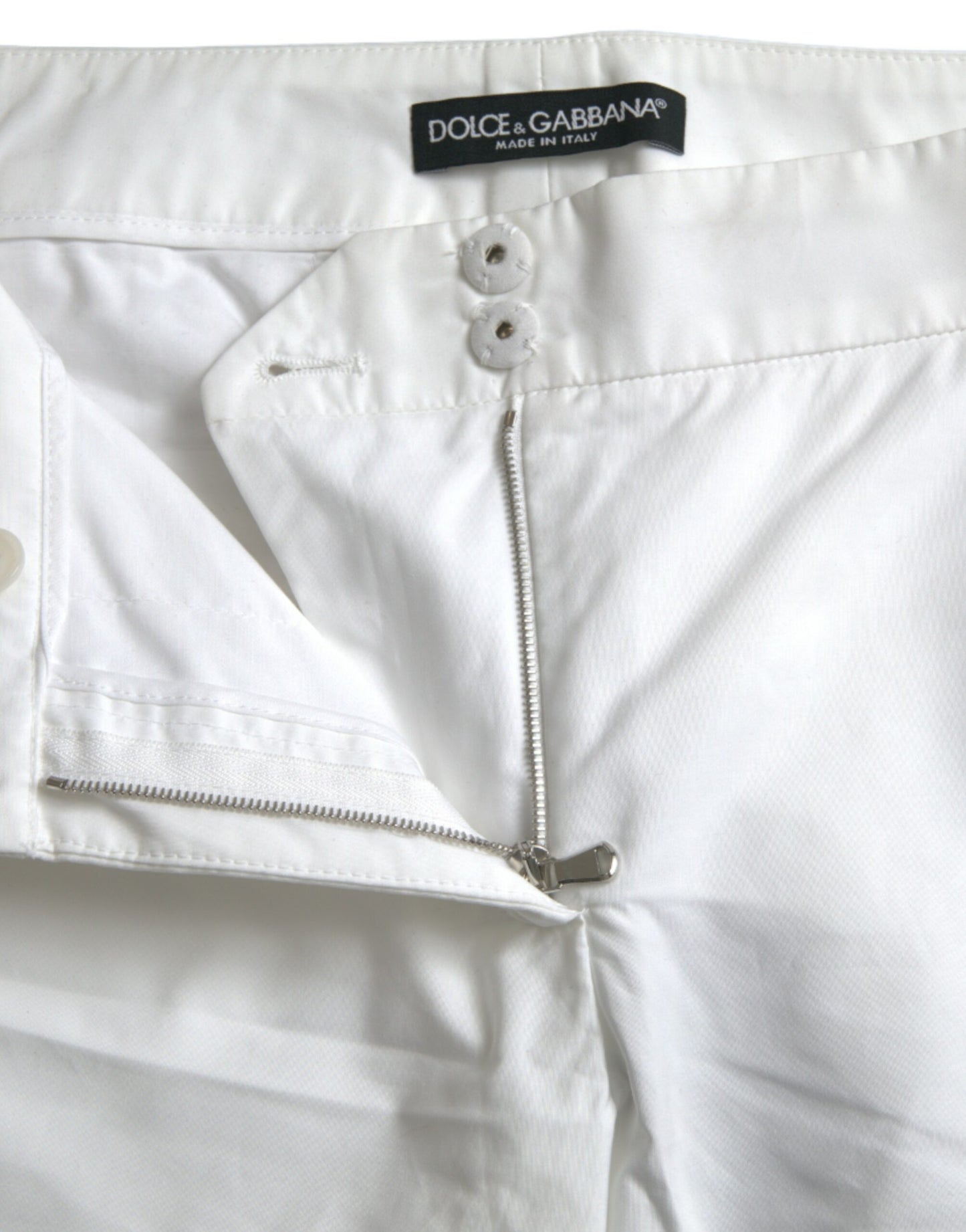 Pantaloni eleganti bianchi affusolati a vita media