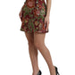 Maroon Floral Jacquard Mini Skirt