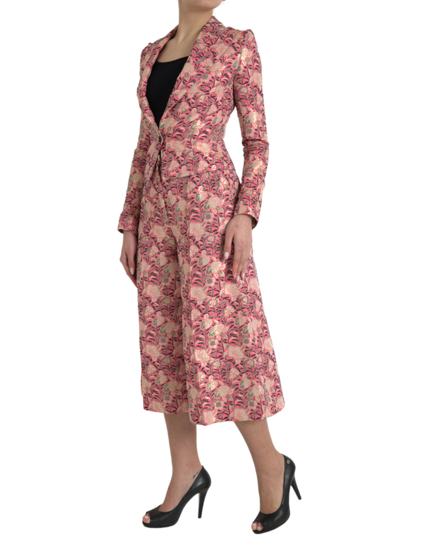 Elegante abito rosa slim fit in due pezzi