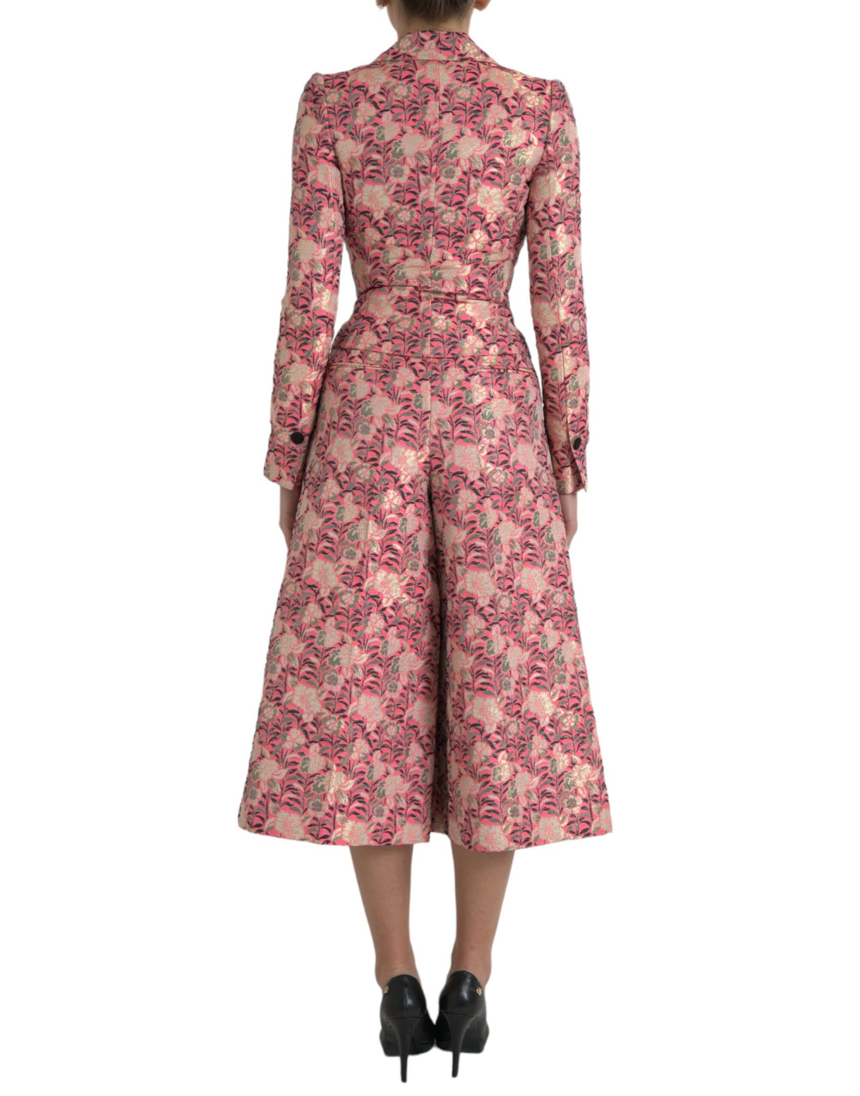 Elegante abito rosa slim fit in due pezzi