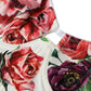 Top corto bustier in misto seta floreale