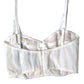 Top corto bustier in misto seta floreale